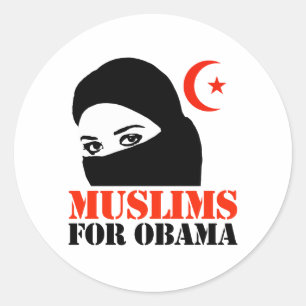 STICKER ROND MUSULMANS POUR OBAMA