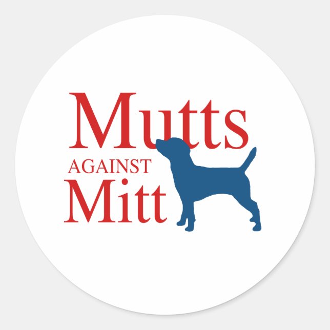Sticker Rond Mutts contre Mitt (Devant)