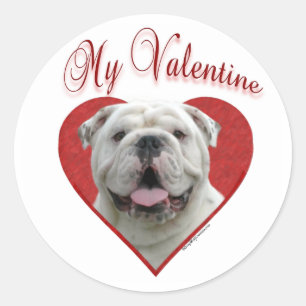 Sticker Rond My Bulldog Valentine