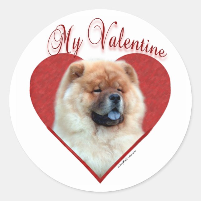 Sticker Rond My Chow Chow Valentine (Devant)