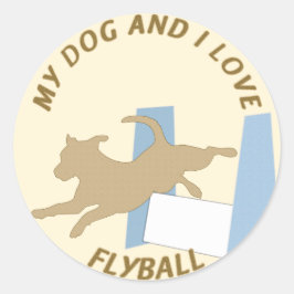 Sticker Rond My Dog and I Love Flyball
