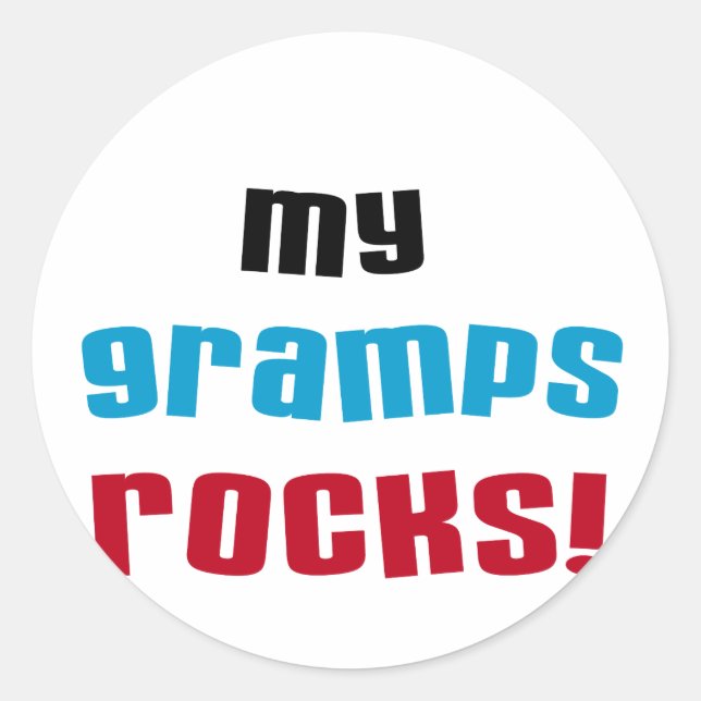 Sticker Rond My Gramps Rocks T-shirts et cadeaux (Devant)