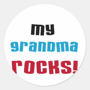 Sticker Rond My Grandma Rocks T-shirts et cadeaux