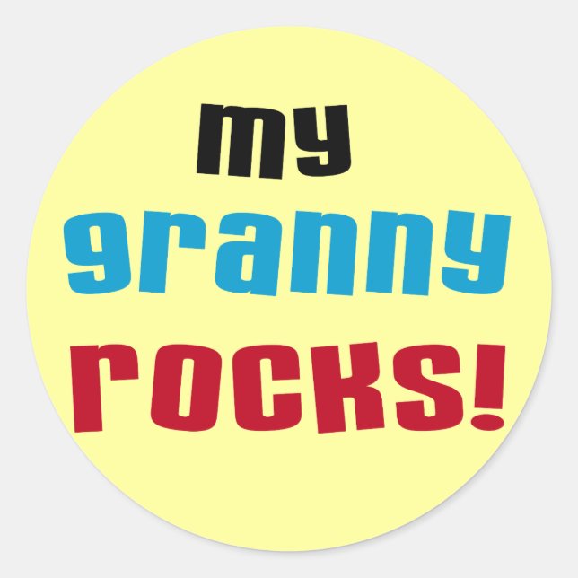Sticker Rond My Granny Rocks T-shirts et cadeaux (Devant)