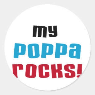 Sticker Rond My Poppa Rocks Tshirts et cadeaux