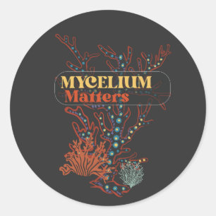 Sticker Rond Mycelium Matters recherche de champignons