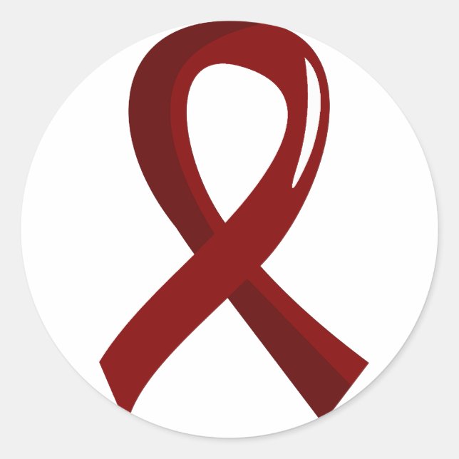 Sticker Rond Myélome multiple Burgundy Ruban 3 (Devant)