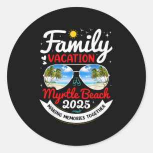 Sticker Rond Myrtle Beach Vacances en famille Myrtle Beach 2025