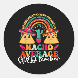 Sticker Rond Nacho Enseignant Moyenne D'Espérance Cinco De Mayo