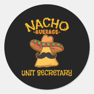 Sticker Rond Nacho Moyen Secrétaire Unité Mexicaine Cinco De Ma