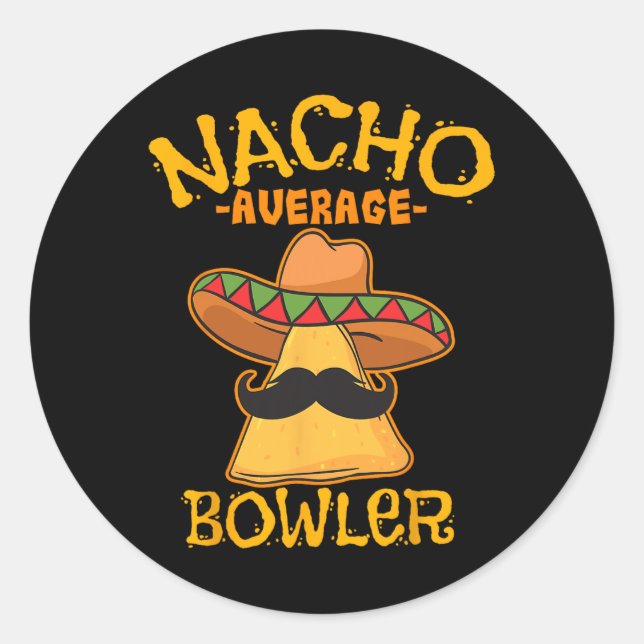Sticker Rond Nacho Moyenne Bowler Mexicaine Cinco De Mayo (Devant)