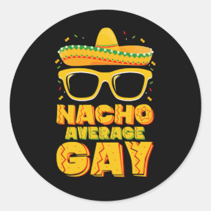 Sticker Rond Nacho Moyenne gay Mexicaine LGBTQ Cinco de Mayo