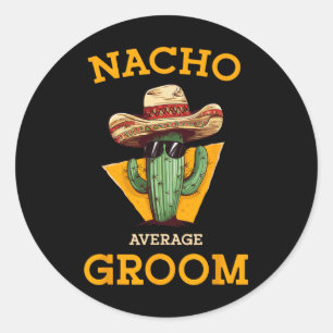Sticker Rond Nacho Moyenne Groom Mariage Amusement Fun Futur Ma