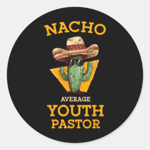 Sticker Rond Nacho Moyenne Jeune Pasteur Chef de l'Eglise Mexic