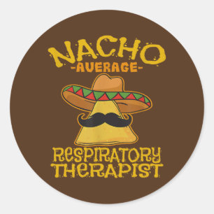 Sticker Rond Nacho Thérapeute respiratoire moyenne RT Asthma