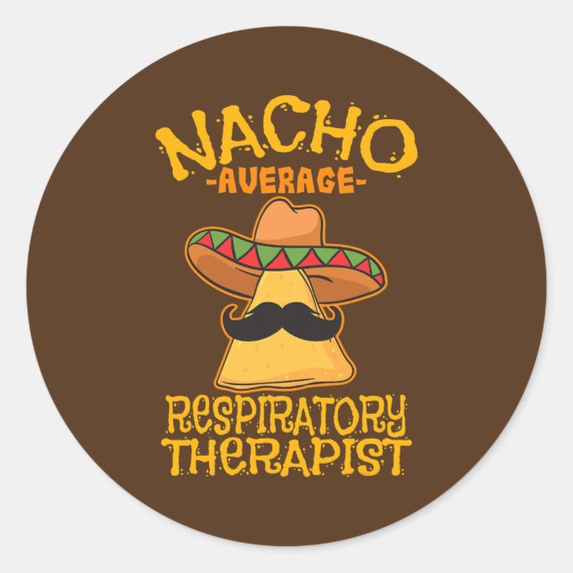 Sticker Rond Nacho Thérapeute respiratoire moyenne RT Asthma (Devant)