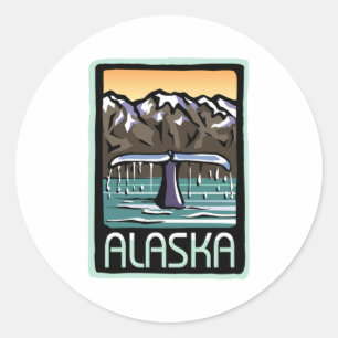 Sticker Rond nage&apos ; en Alaska