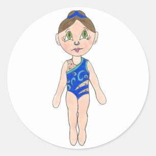 Sticker Rond Nage synchronisé fille Synchro nage Sports