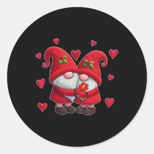 Sticker Rond Nains de couple Saint-Valentin Cœurs Costume Nain