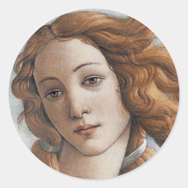 Sticker Rond Naissance de Vénus près de la tête (Devant)