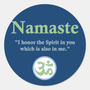 Sticker Rond Namaste - avec citation et symbole Om