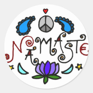 Sticker Rond Namaste Doodles