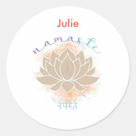 Sticker Rond Namaste et Lotus Design