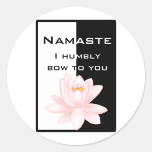 Sticker Rond Namaste - Je vous salue humblement