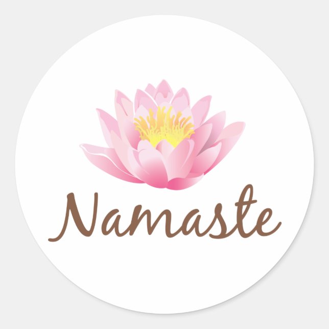 Sticker Rond Namaste Lotus Flower Yoga (Devant)