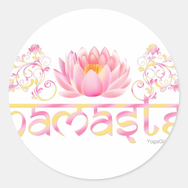Sticker Rond Namaste lotus new (Devant)