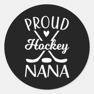 Sticker Rond Nana Grand-Mère De Hockey Sur Glace Nana