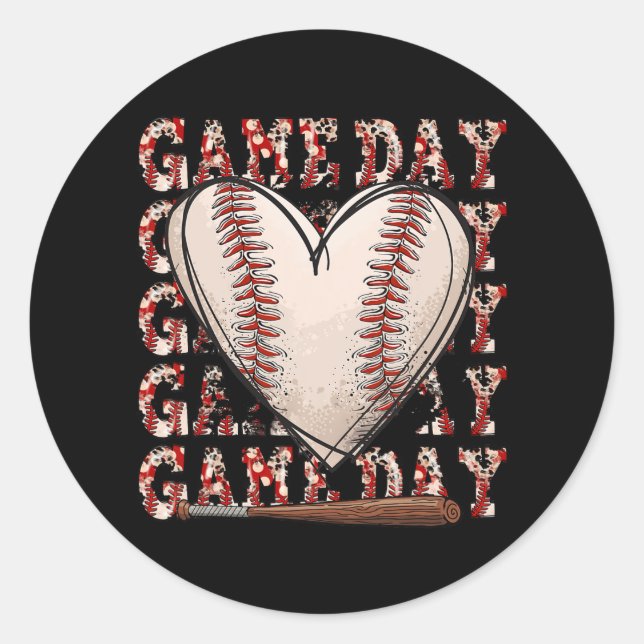 Sticker Rond Nana Leopard Jour Baseball Lover Mothers Day (Devant)