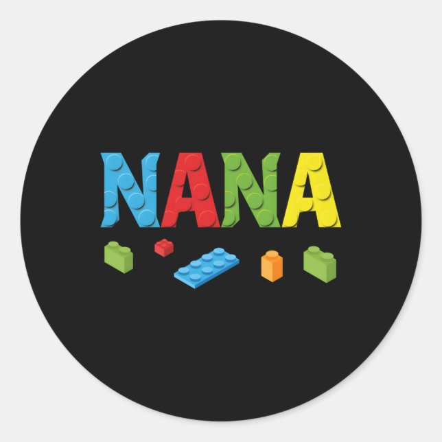 Sticker Rond Nana Master Builder Bâtiment Briques Blocs Famille (Devant)