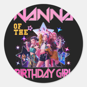 Sticker Rond Nanna la fille d'anniversaire Fête d'anniversaire