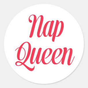 Sticker Rond Nap Queen rose cerisier rouge