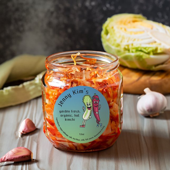 Sticker Rond Napa et poivre Pals Drôle Cartoon Round Kimchi (Créateur téléchargé)