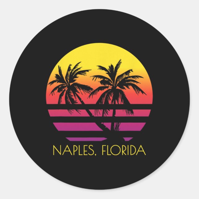 Sticker Rond Naples Floride (Devant)