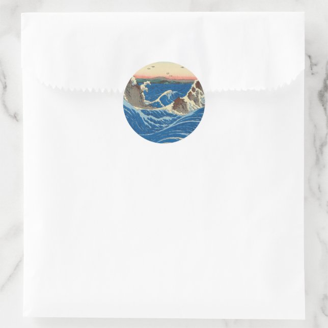 Sticker Rond Naruto Whirlpools, province d'Awa, 1855 par Hirosh (Sac)