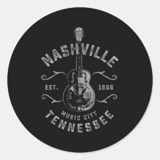 Sticker Rond Nashville Music City Usa