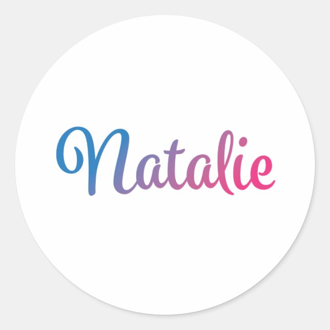Sticker Rond Natalie Stylish Cursive (Devant)