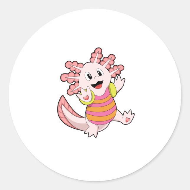 Sticker Rond Natation Axolotl (Devant)