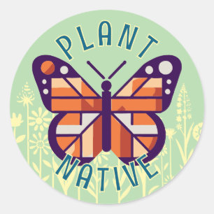 Sticker Rond Natif plante Pour Pollinisateurs