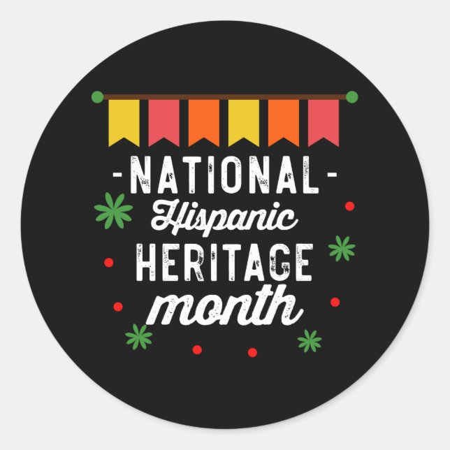 Sticker Rond National Hispanique Mois du patrimoine Funny Cadea (Devant)