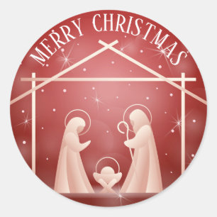 Sticker Rond Nativité Noël