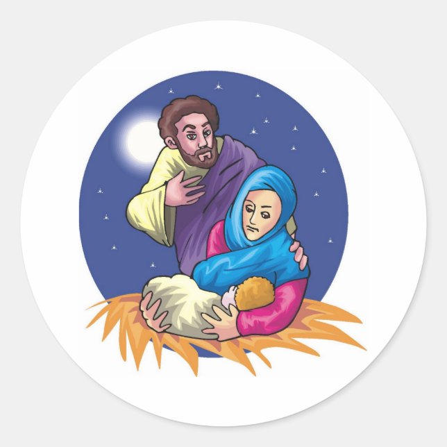 Sticker Rond Nativité pacifique (Devant)