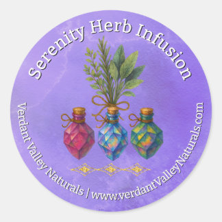 Sticker Rond Natural Botanical Herbal Handmade Product 