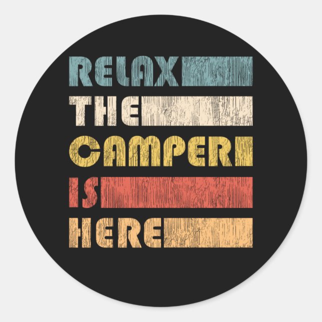 Sticker Rond Nature Aventure Camper Motorhome Camping Cadeau (Devant)