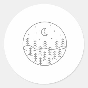 Sticker Rond Nature Forêt Camping Randonnée Campeur Randonneur