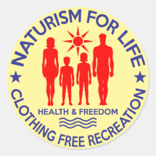 Sticker Rond Naturiste - Le Naturisme Pour La Vie