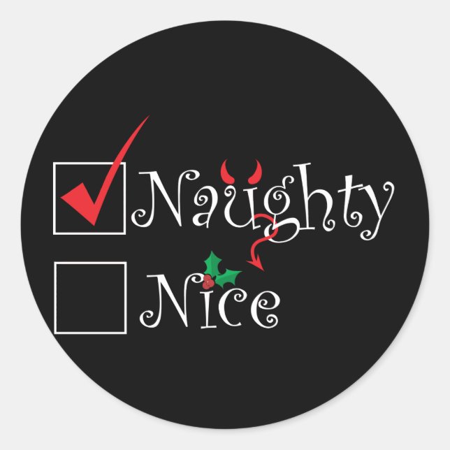 Sticker Rond Naughty Nice (Devant)